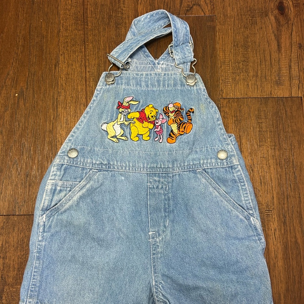 Disney Light Blue Kids Overalls with Characters